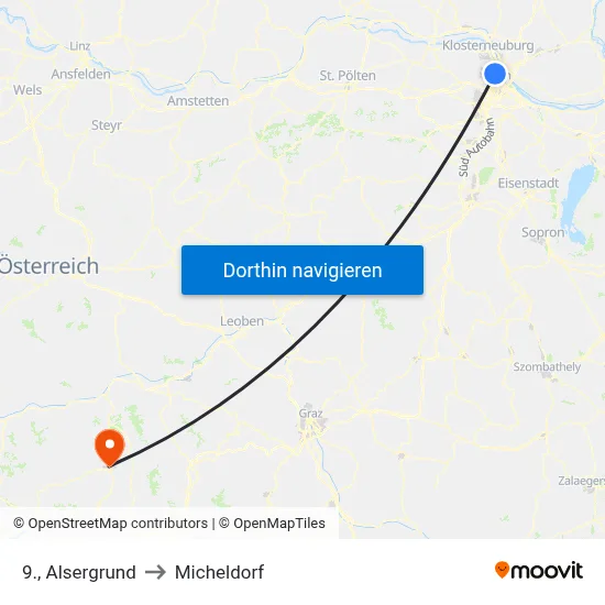 9., Alsergrund to Micheldorf map