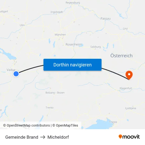 Gemeinde Brand to Micheldorf map