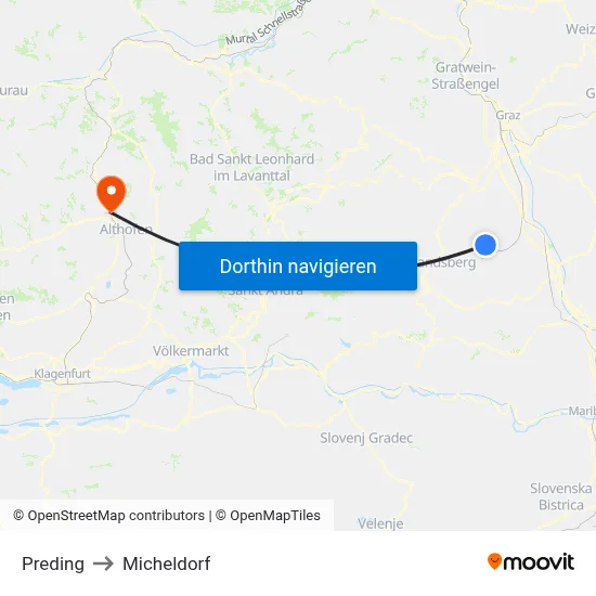 Preding to Micheldorf map