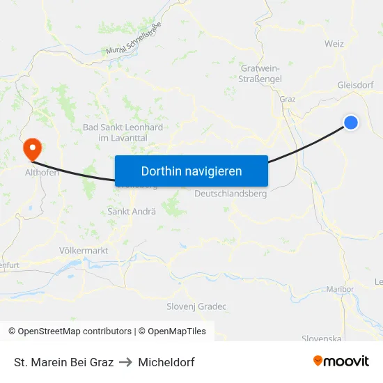 St. Marein Bei Graz to Micheldorf map