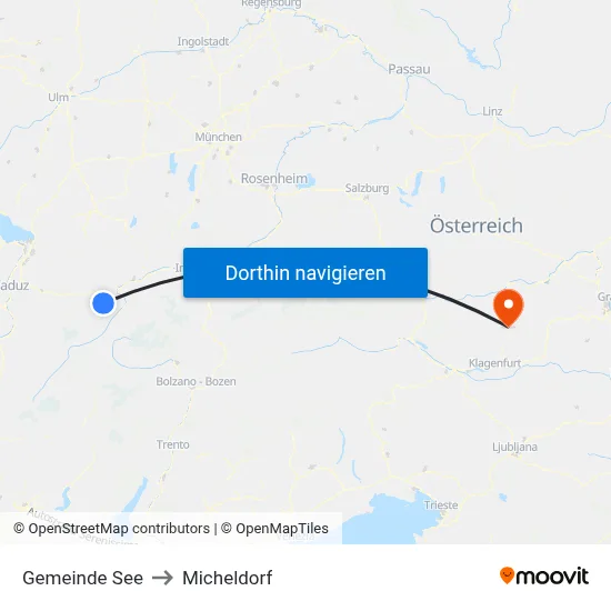 Gemeinde See to Micheldorf map