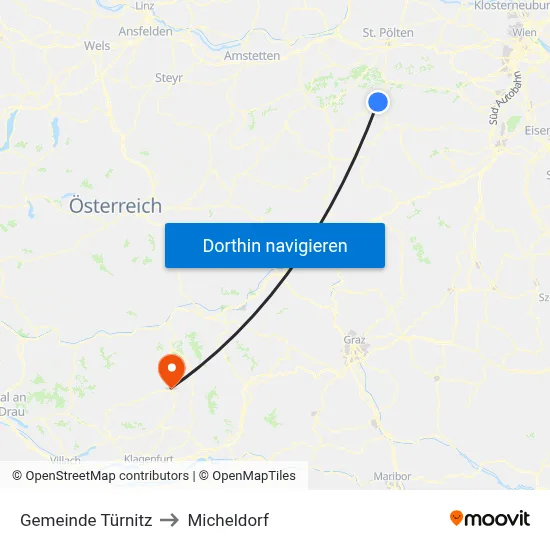 Gemeinde Türnitz to Micheldorf map