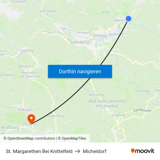 St. Margarethen Bei Knittelfeld to Micheldorf map