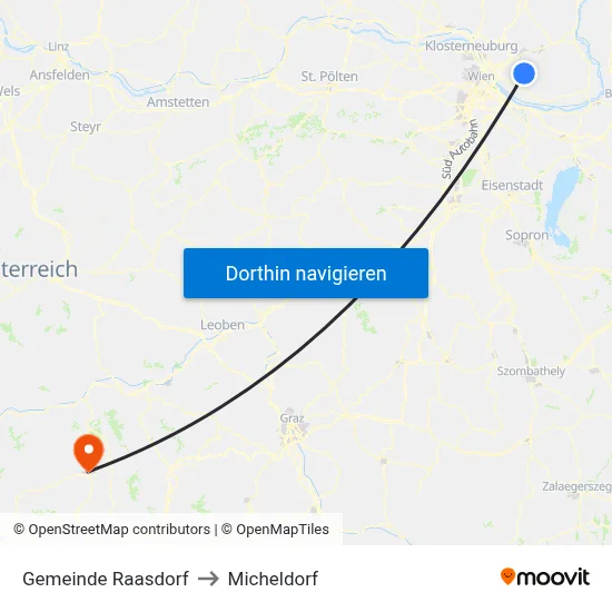 Gemeinde Raasdorf to Micheldorf map