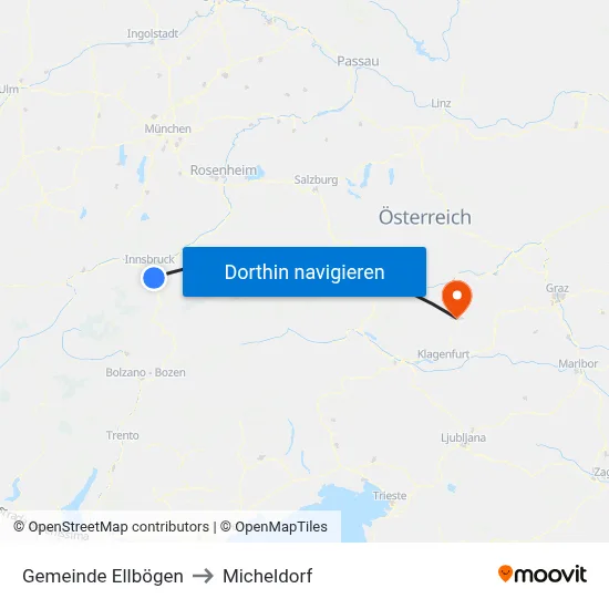 Gemeinde Ellbögen to Micheldorf map
