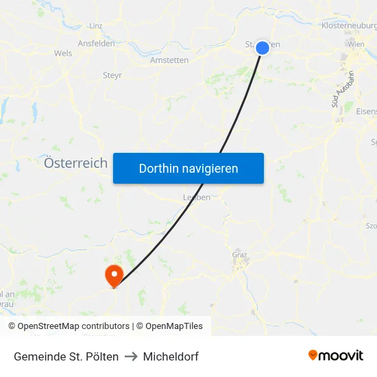 Gemeinde St. Pölten to Micheldorf map
