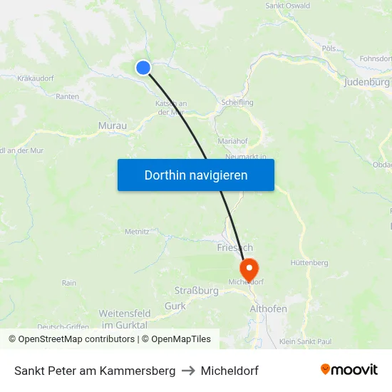 Sankt Peter am Kammersberg to Micheldorf map