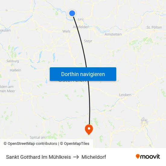 Sankt Gotthard Im Mühlkreis to Micheldorf map