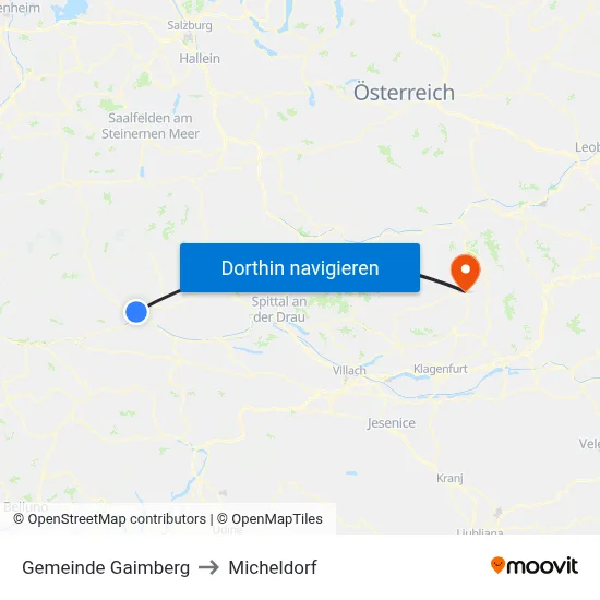 Gemeinde Gaimberg to Micheldorf map