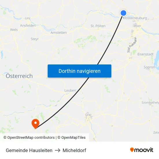 Gemeinde Hausleiten to Micheldorf map