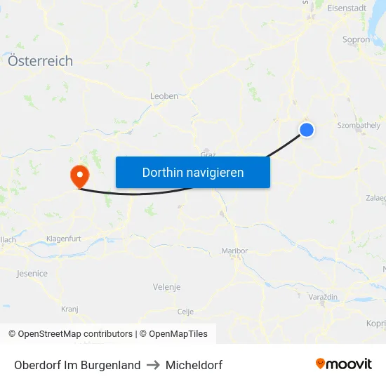 Oberdorf Im Burgenland to Micheldorf map