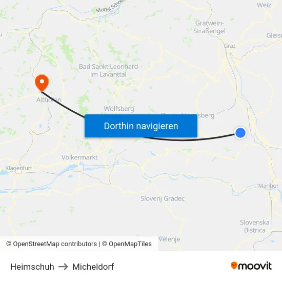 Heimschuh to Micheldorf map