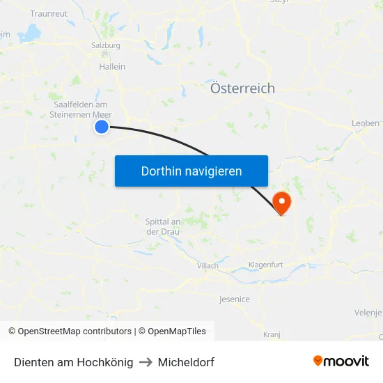 Dienten am Hochkönig to Micheldorf map