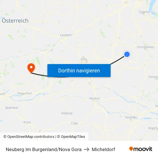 Neuberg Im Burgenland/Nova Gora to Micheldorf map