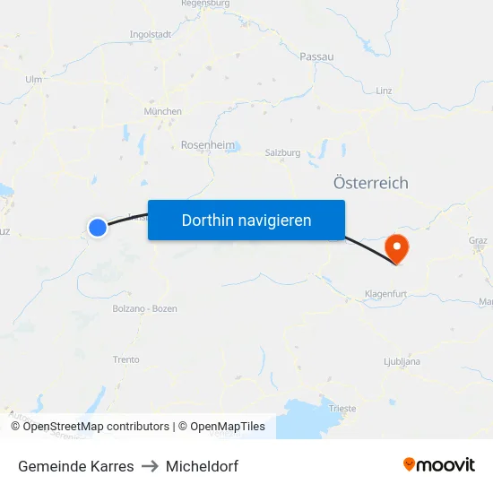 Gemeinde Karres to Micheldorf map