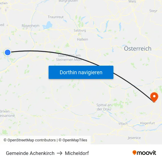 Gemeinde Achenkirch to Micheldorf map