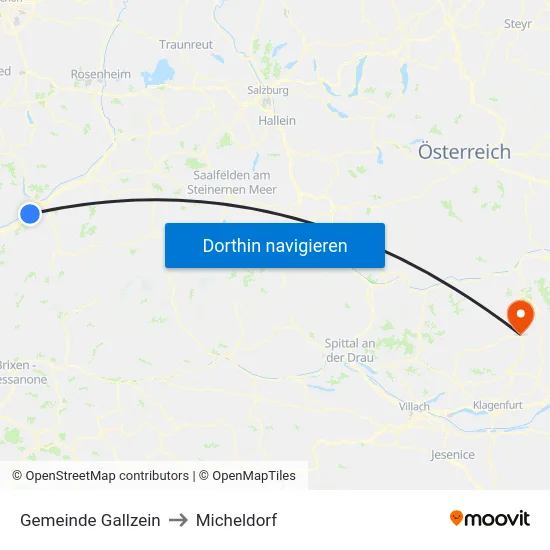Gemeinde Gallzein to Micheldorf map