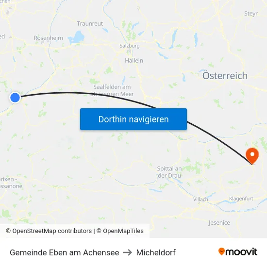 Gemeinde Eben am Achensee to Micheldorf map