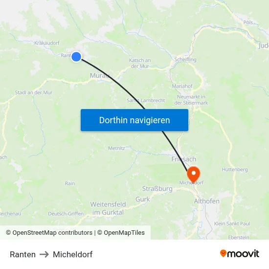 Ranten to Micheldorf map