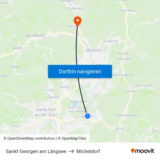 Sankt Georgen am Längsee to Micheldorf map