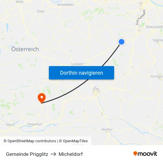 Gemeinde Prigglitz to Micheldorf map