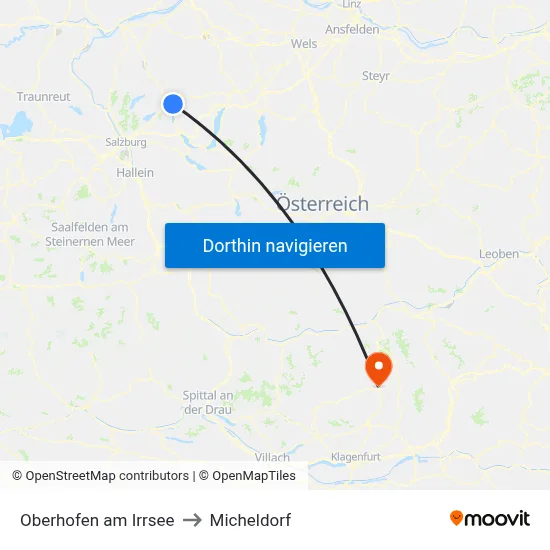 Oberhofen am Irrsee to Micheldorf map