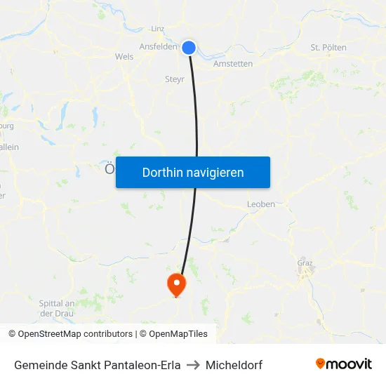Gemeinde Sankt Pantaleon-Erla to Micheldorf map