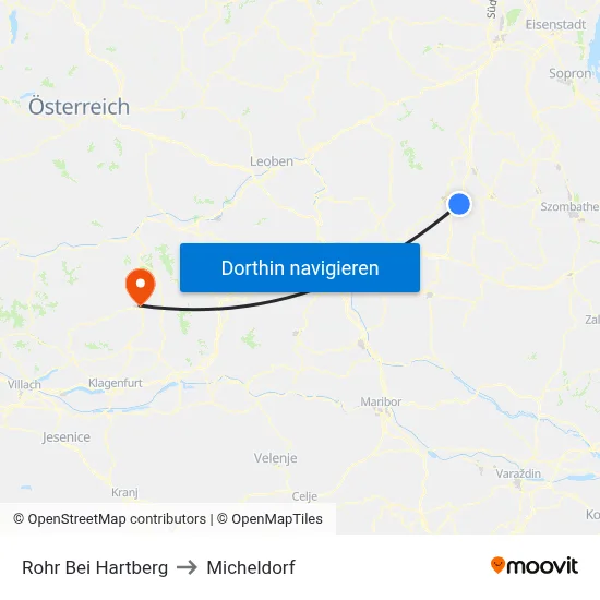 Rohr Bei Hartberg to Micheldorf map