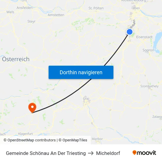 Gemeinde Schönau An Der Triesting to Micheldorf map