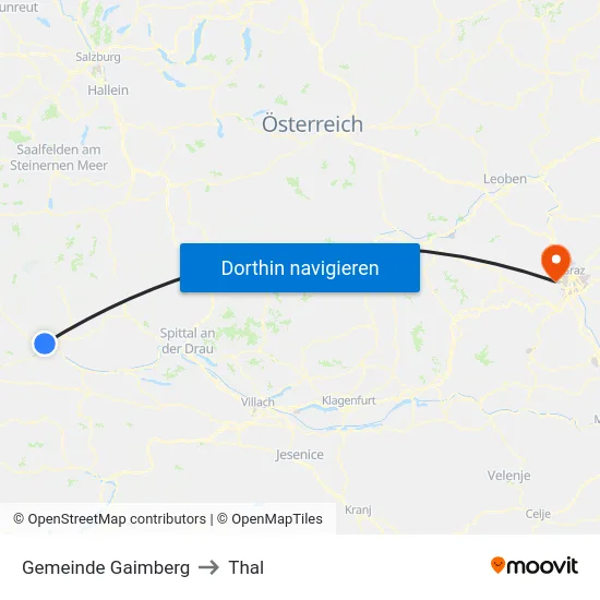 Gemeinde Gaimberg to Thal map