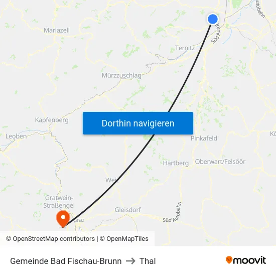 Gemeinde Bad Fischau-Brunn to Thal map