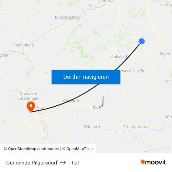 Gemeinde Pilgersdorf to Thal map