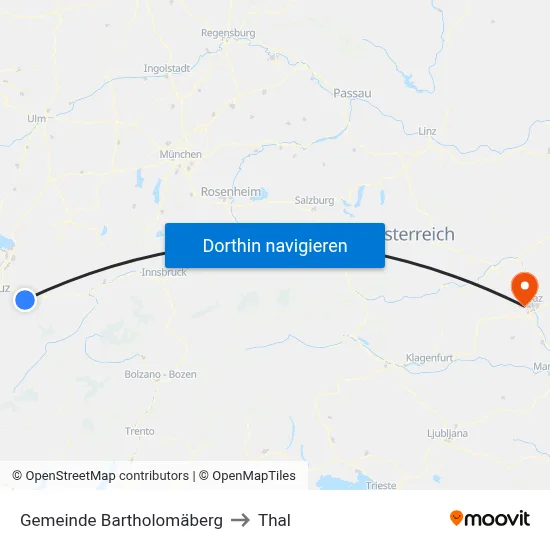 Gemeinde Bartholomäberg to Thal map