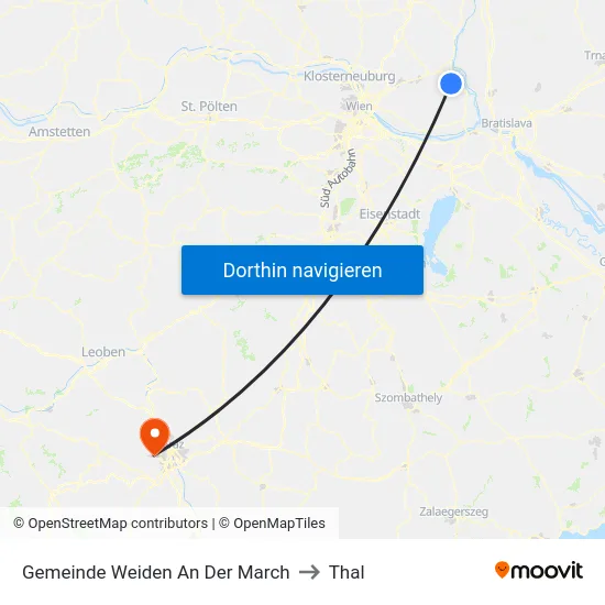 Gemeinde Weiden An Der March to Thal map