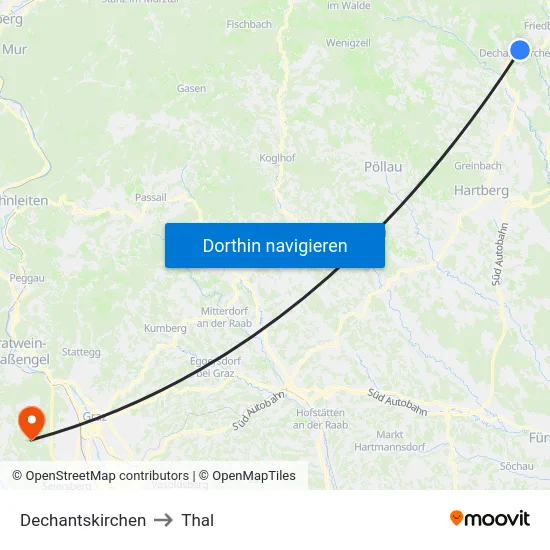 Dechantskirchen to Thal map