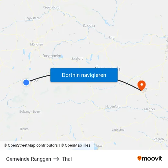 Gemeinde Ranggen to Thal map