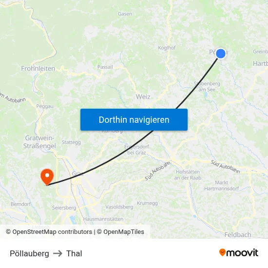 Pöllauberg to Thal map