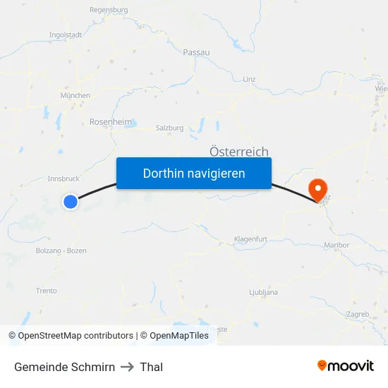 Gemeinde Schmirn to Thal map