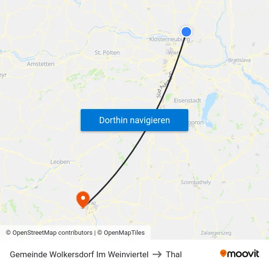 Gemeinde Wolkersdorf Im Weinviertel to Thal map
