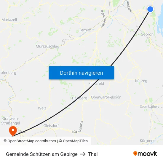Gemeinde Schützen am Gebirge to Thal map