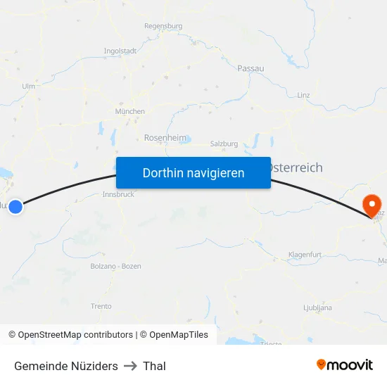 Gemeinde Nüziders to Thal map