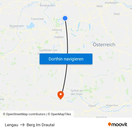 Lengau to Berg Im Drautal map
