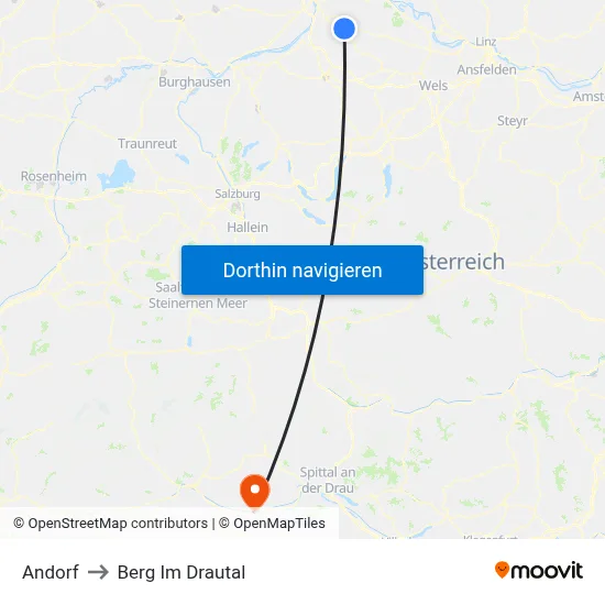 Andorf to Berg Im Drautal map