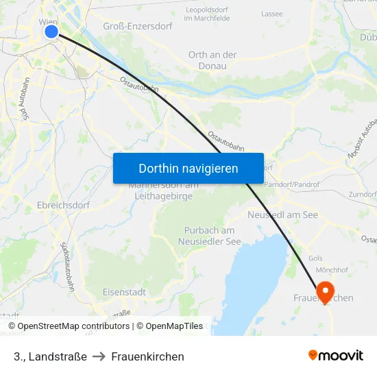 3., Landstraße to Frauenkirchen map