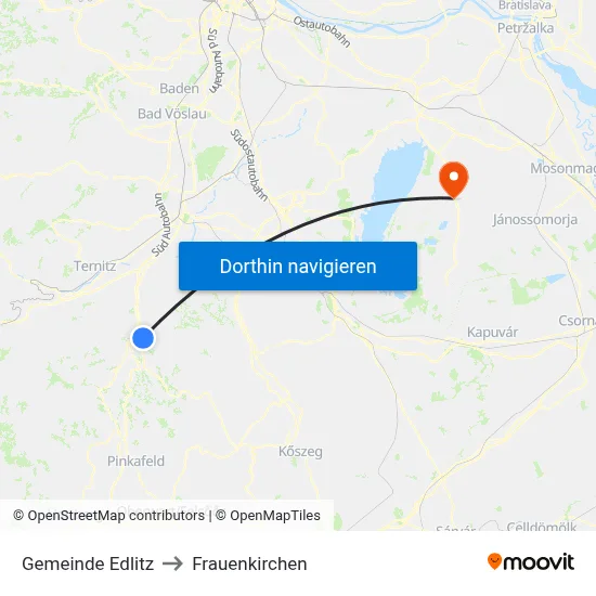 Gemeinde Edlitz to Frauenkirchen map