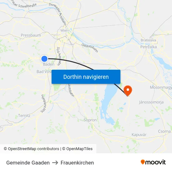 Gemeinde Gaaden to Frauenkirchen map