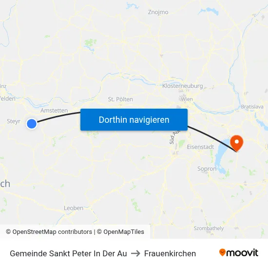 Gemeinde Sankt Peter In Der Au to Frauenkirchen map