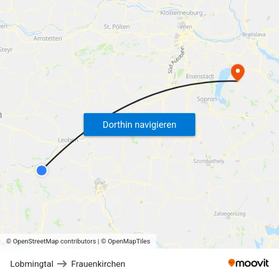 Lobmingtal to Frauenkirchen map