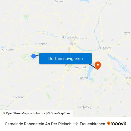 Gemeinde Rabenstein An Der Pielach to Frauenkirchen map