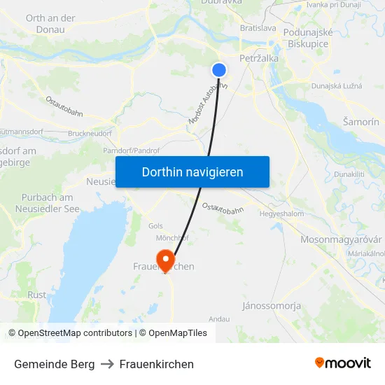 Gemeinde Berg to Frauenkirchen map